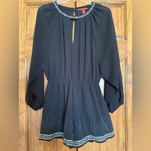 Chelsea & Violet Black Embroidered Romper